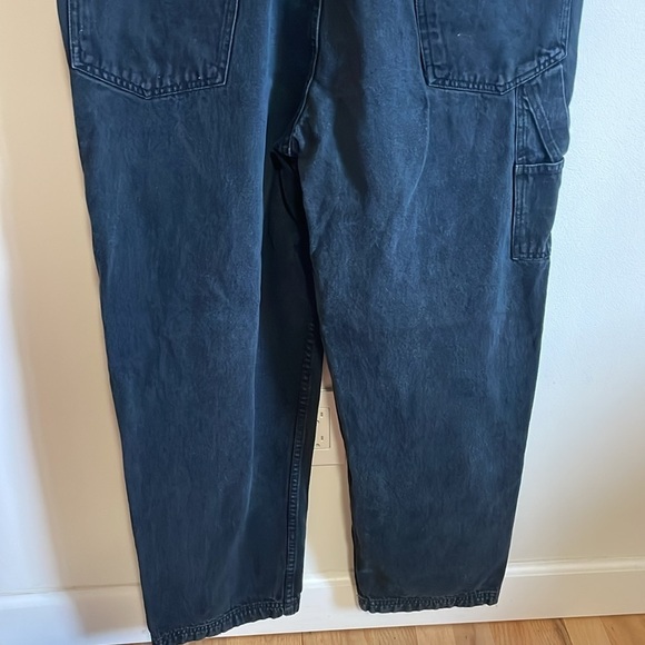 VTG Y2K Union Bay Denim Overalls Large Black Faded 90s 00s Jumper Cottagecore - Picture 10 of 16